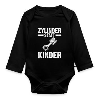 Auto Mechaniker KFZ Mechatroniker Tuner Schrauber - Baby Bio-Langarm-Body - Schwarz - Vorne