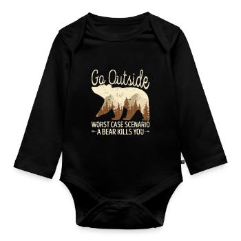 Bring a compass It's embarrassing - Organic Longsleeve Baby Bodysuit - black - Front