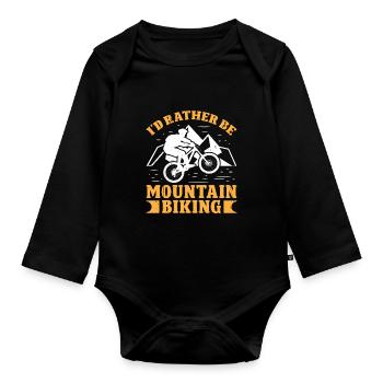 Je préfère faire du VTT - Body Bébé bio manches longues - noir - Devant