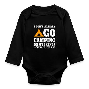 Lustiges Camping Liebhaber Geschenk - Baby Bio-Langarm-Body - Schwarz - Vorne