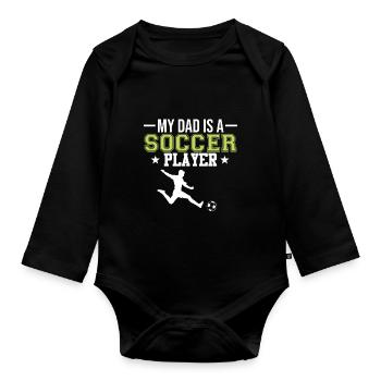 Graphique drôle d’entraîneur de football pour les joueurs de football - Body Bébé bio manches longues - noir - Devant