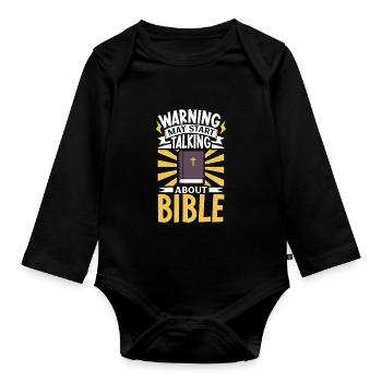 Jesus Christianity God Praying Prayer Pastor - Baby Bio-Langarm-Body - Schwarz - Vorne
