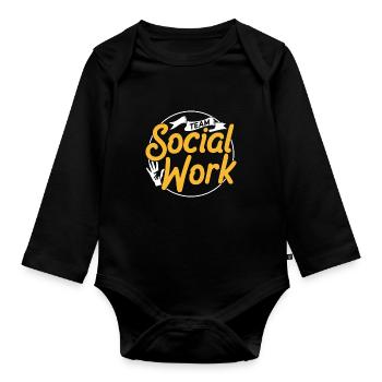 Équipe de travail social Travailleur social Travail social - Body Bébé bio manches longues - noir - Devant