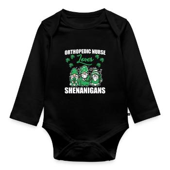 Retro Fährschiff Bekleidung Containerschiff - Baby Bio-Langarm-Body - Schwarz - Vorne