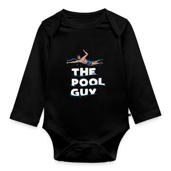 Le gars de la piscine Design pour un nageur de piscine - Body Bébé bio manches longues - noir - Devant