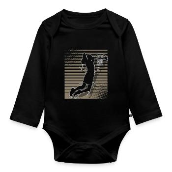 Basketball basketball players - Organic Longsleeve Baby Bodysuit - black - Front