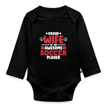 Épouse d’un joueur de football Expert Sport - Body Bébé bio manches longues - noir - Devant