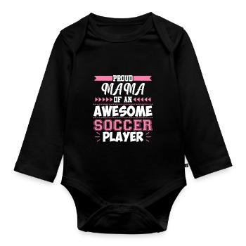 Mama Of Awesome Football Player Sports - Body Bébé bio manches longues - noir - Devant