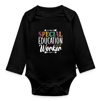 Special Education Workers Special Education Teachers - Organic Longsleeve Baby Bodysuit - black - Front