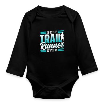 Bester Trail Runner Aller Zeiten Running Traillauf - Baby Bio-Langarm-Body - Schwarz - Vorne