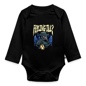 Plague Doctor Outfit Plague Doctor Mask Medicines - Organic Longsleeve Baby Bodysuit - black - Front