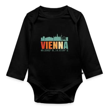 Vienne - Body Bébé bio manches longues - noir - Devant