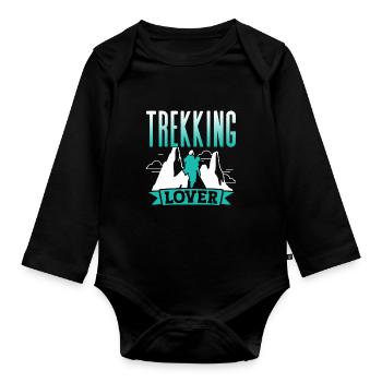 Trekking Amoureux Randonneurs Randonnée - Body Bébé bio manches longues - noir - Devant