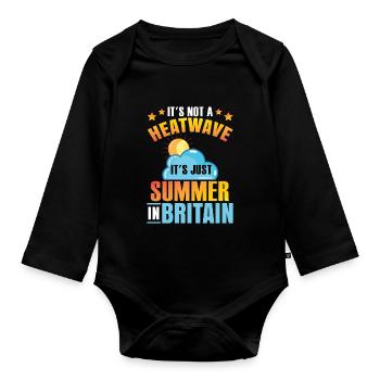 Es ist gerade Sommer in Großbritannien - Baby Bio-Langarm-Body - Schwarz - Vorne