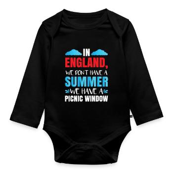 In England haben wir keinen Sommer - Baby Bio-Langarm-Body - Schwarz - Vorne