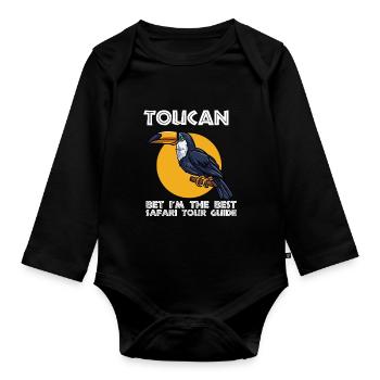 Toucan bet Im the best safari tour guide Design - Organic Longsleeve Baby Bodysuit - black - Front