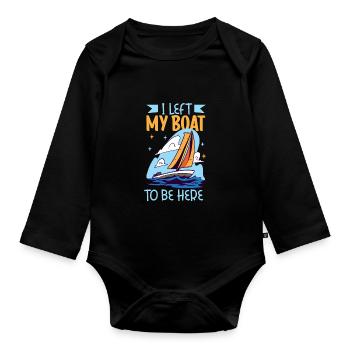 Bateau papa Capitaine Pontoon Sailor Croisière - Body Bébé bio manches longues - noir - Devant