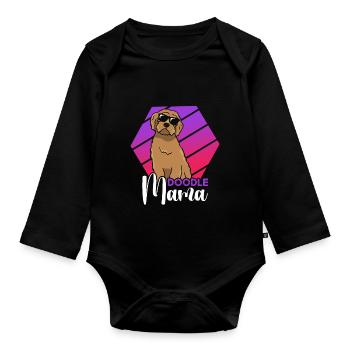 Women Doodle Mama Labradoodle Goldendoodle - Organic Longsleeve Baby Bodysuit - black - Front