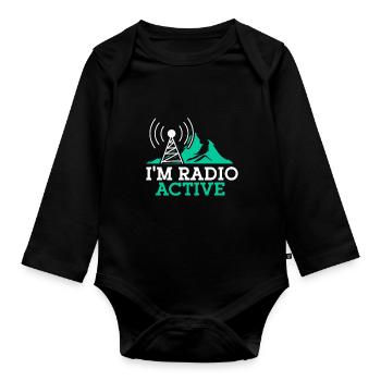 Amateur Radio Radio Funker Cadeau - Body Bébé bio manches longues - noir - Devant
