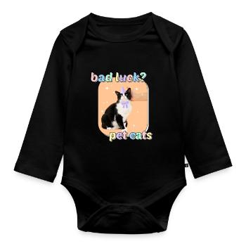 Cat Memes - Bad Luck Pet Cats - Body Bébé bio manches longues - noir - Devant