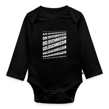 Juwelier Spruch Goldschmiedin - Baby Bio-Langarm-Body - Schwarz - Vorne