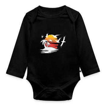 Mouette de l’île Mignon Oiseau Enfants - Body Bébé bio manches longues - noir - Devant