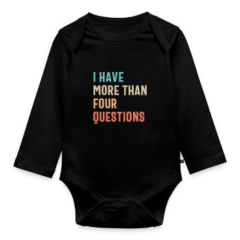 Quatre questions? Pfft! J’ai plus - Body Bébé bio manches longues - noir - Devant