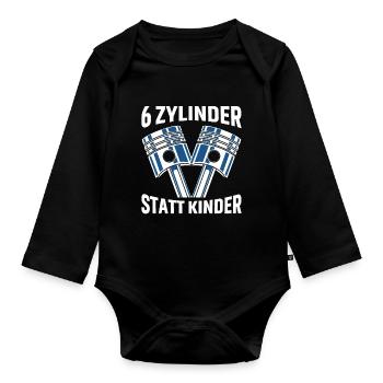 6 Zylinder Tuner Tuning V6 - Baby Bio-Langarm-Body - Schwarz - Vorne