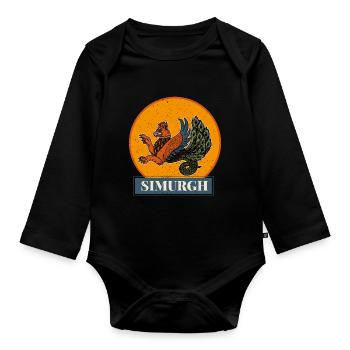 Faravahar Zoroastrianism Simurgh Persia - Organic Longsleeve Baby Bodysuit - black - Front