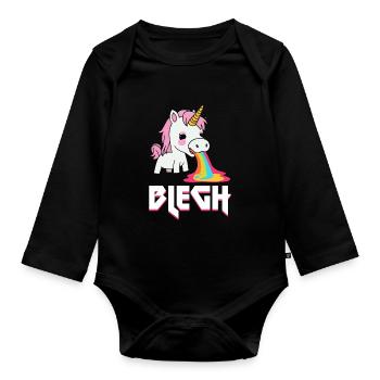 Blegh Heavy Metal Metalcore Licorne - Body Bébé bio manches longues - noir - Devant