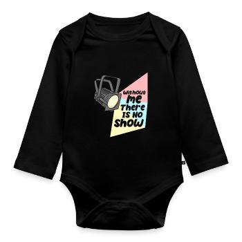 Technicien d’éclairage Pas de spectacle sans moi - Body Bébé bio manches longues - noir - Devant