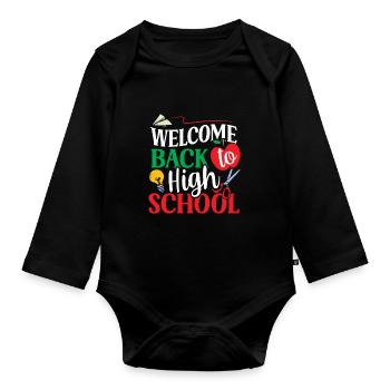 Welcome back to school Teachers Back to school - Organic Longsleeve Baby Bodysuit - black - Front