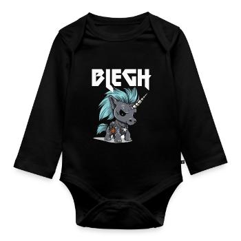 Licorne Heavy Metal Metalcore de Blegh - Body Bébé bio manches longues - noir - Devant