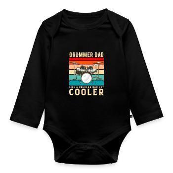 Drum Set Drummer Funny Drumming Drums Drumset - Organic Longsleeve Baby Bodysuit - black - Front