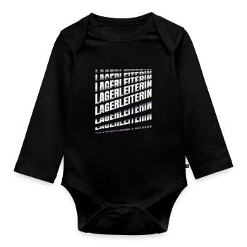 Logistik Spruch Logistikerin Lagerleiterin - Baby Bio-Langarm-Body - Schwarz - Vorne