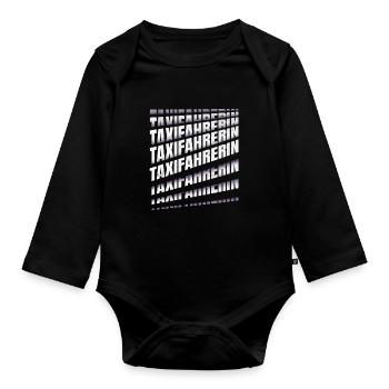 Taxi-Fahrer Spruch Taxifahrerin - Baby Bio-Langarm-Body - Schwarz - Vorne