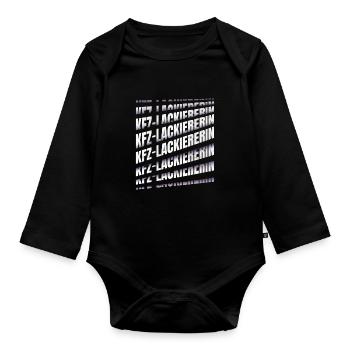 Autolackierer Spruch KFZ-Lackiererin - Baby Bio-Langarm-Body - Schwarz - Vorne