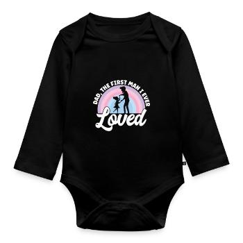 Vatertag Papa Erster Mann Ich Liebte Papa Papa - Baby Bio-Langarm-Body - Schwarz - Vorne
