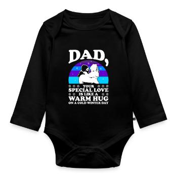 Dad Special Warm Hug Vatertag Daddy Vater Liebe - Baby Bio-Langarm-Body - Schwarz - Vorne