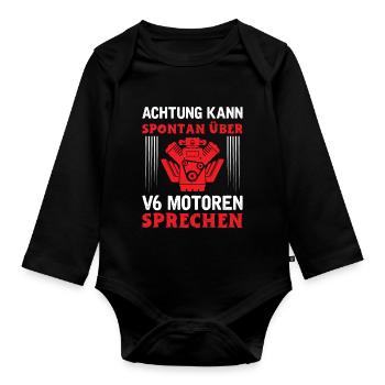 6 Zylinder Tuner Tuning V6 - Baby Bio-Langarm-Body - Schwarz - Vorne