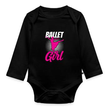 Ballet Girl Mama Dancer Ballerina Ballet - Organic Longsleeve Baby Bodysuit - black - Front