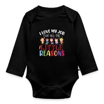 Back To School Teacher - Organic Longsleeve Baby Bodysuit - black - Front