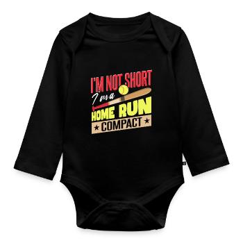 I'm A Home Run Compact Softball - Organic Longsleeve Baby Bodysuit - black - Front