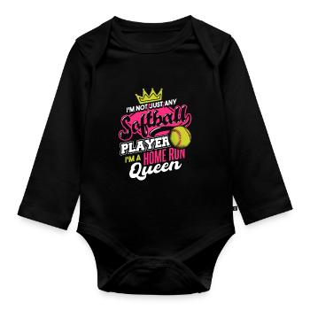 Je suis une reine des coups de circuit - Body Bébé bio manches longues - noir - Devant