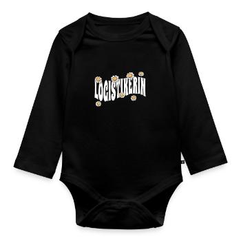 Logistik niedliche Blumen Logistikerin - Baby Bio-Langarm-Body - Schwarz - Vorne