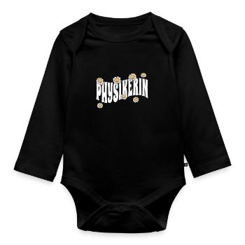 Physik niedliche Blumen Physikerin - Baby Bio-Langarm-Body - Schwarz - Vorne
