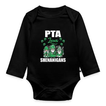PTA adore la Saint-Patrick irlandaise de Shenanigance - Body Bébé bio manches longues - noir - Devant