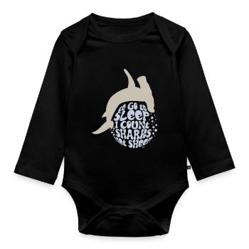 Taucher Spruch für Hai-Fanatiker - Baby Bio-Langarm-Body - Schwarz - Vorne
