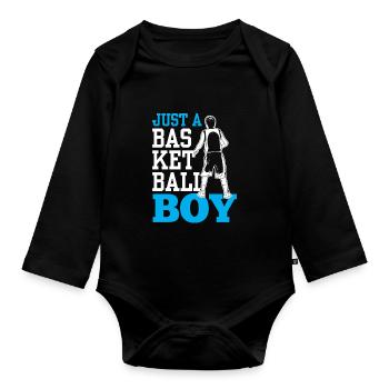 Nur Ein Basketball Junge Basketballspieler Team - Baby Bio-Langarm-Body - Schwarz - Vorne
