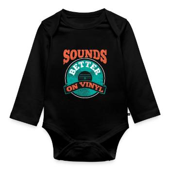 Vinyl Schallplatte - Baby Bio-Langarm-Body - Schwarz - Vorne